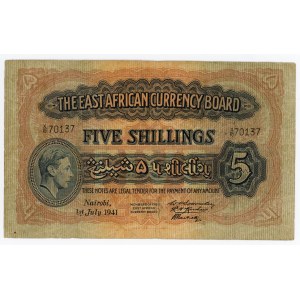 East Africa 5 Shillings 1941