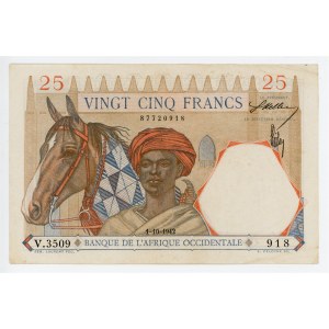 French West Africa 25 Francs 1942