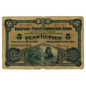 German East Africa 5 Rupien 1905