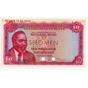 Kenya 10 Shillings 1969 - 1974 (ND) Specimen