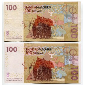 Morocco 2 x 100 Dirhams 2002 AH 1423