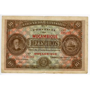 Mozambique 10 Escudos 1921