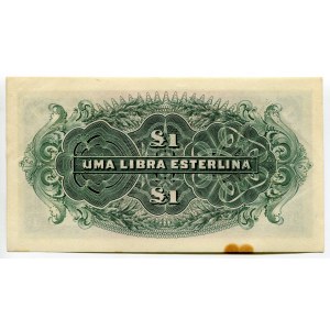 Mozambique Beira 1 Libra 1934 / 1942 Cancelled