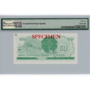 Rwanda - Burundi 50 Francs 1960 (ND) PMG 65, Specimen
