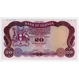Uganda 20 Shillings 1966 (ND) Error Note