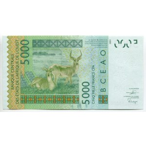 West African States Benin 5000 Francs 2003 B