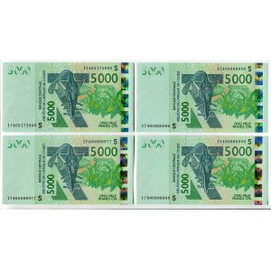 West African States Guinea-Bissau 4 x 5000 Francs 2003 S
