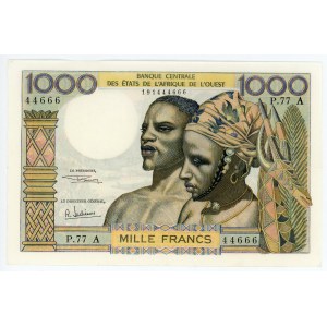 West African States Ivory Coast 1000 Francs 1961 (ND) A
