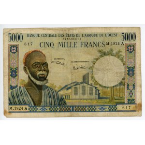 West African States Ivory Coast 5000 Francs 1961 - 1965 (ND) A