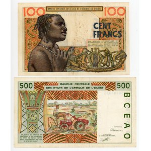 West African States Ivory Coast & Senegal 100 & 500 Francs 1961 - 1991 A, K
