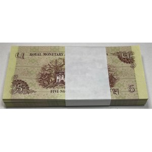 Bhutan 100 x 5 Ngultrum 2011 Bundle
