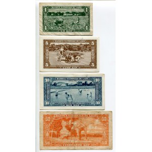 Lao 1, 5, 10 & 50 Kip 1957 (ND)