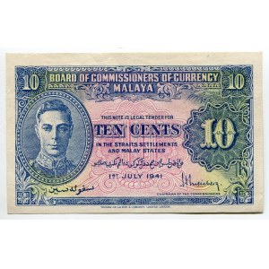 Malaya 10 Cents 1941 (1945)