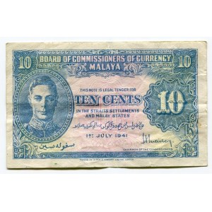 Malaya 10 Cents 1941