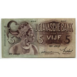 Netherlands Indies 5 Gulden 1934 - 1937 (ND)
