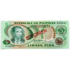 Philippines 5 Piso 1973 - 1985 (ND) Specimen