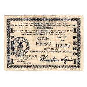 Philippines Mindanao 1 Peso 1943