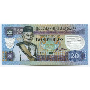 Sarawak 20 Dollars 2017 Specimen