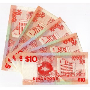 Singapore 5 x 10 Dollars 1988 (ND)