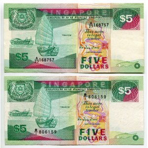Singapore 2 x 5 Dollars 1989 - 1997 (ND)