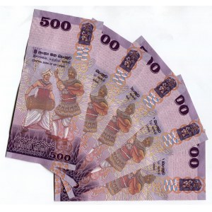 Sri Lanka 5 x 500 Rupees 2016