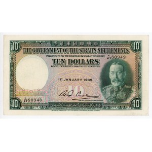 Straits Settlements 10 Dollars 1935