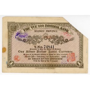China Yue Soo Imperial Bank 1 Dollar 1908