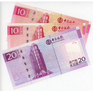 Macao Lot of 3 Notes 2008 -2013