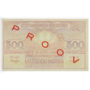 Estonia 500 Marka 1920 (ND) Specimen