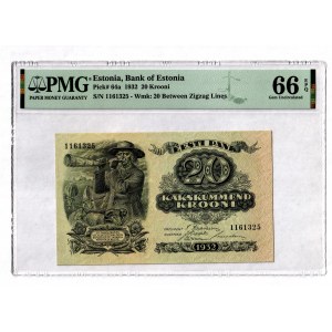 Estonia 20 Krooni 1932 PMG 66 EPQ