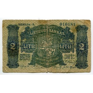 Lithuania 2 Litu 1922 Rare