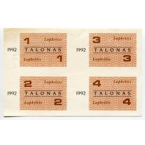 Lithuania 1 - 4 Talonas 1992 Uncutted Sheet