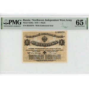 Russia - Northwest Independent West Army 1 Mark 1919 PMG 65