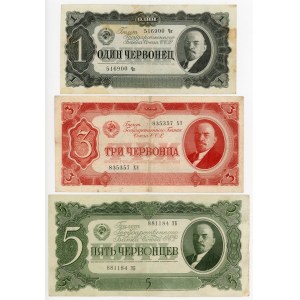 Russia - USSR 1 - 3 - 5 Chervonets 1937