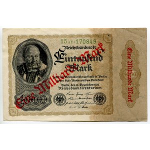 Germany - Weimar Republic 1 Milliarde Mark on 1000 Mark 1923 (ND)