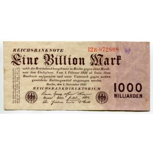 Germany - Weimar Republic 1 Billion Mark 1923