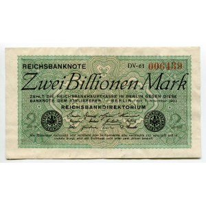 Germany - Weimar Republic 2 Billionen Mark 1923