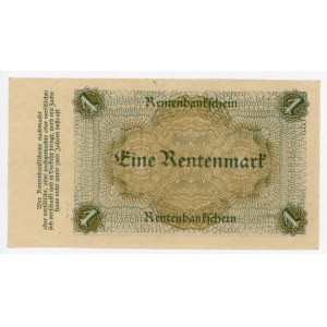 Germany - Weimar Republic 1 Rentenmark 1923