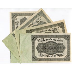 Germany - Weimar Republic Lot of 4 x 50000 Mark 1922