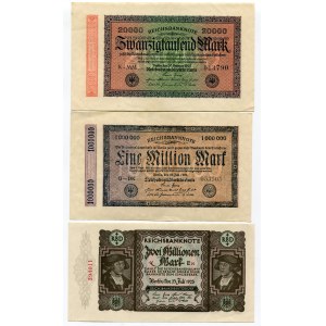 Germany - Third Reich Lot of 6 Banknotes 1915 - 1955