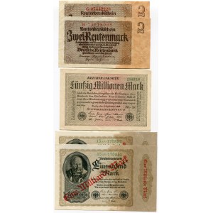 Germany - Third Reich Lot of 9 Banknotes 1917 - 1937