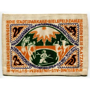 Germany - Weimar Republic Westphalia, Bielefeld 25 Mark 1922 Stoffgeld