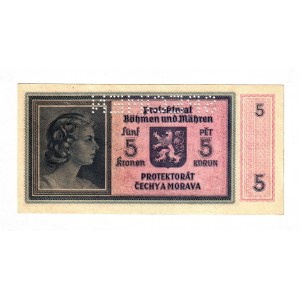 Bohemia & Moravia 5 Korun 1940 (ND) Specimen