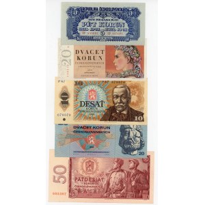 Czechoslovakia Lot of 5 Notes 1944 - 1986
