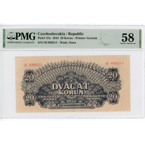 Czechoslovakia 20 Korun 1944 PMG 58