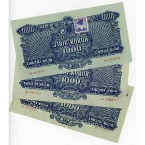 Czechoslovakia 3 x 1000 Korun 1944 Specimen