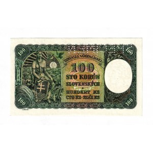 Czechoslovakia 100 Korun 1940 - 1945 Specimen