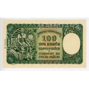 Czechoslovakia 100 Korun 1940 - 1945 (ND) Specimen