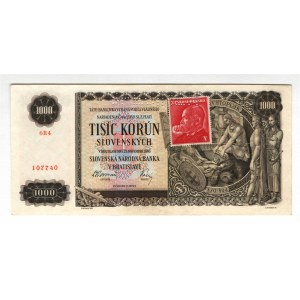 Czechoslovakia 1000 Korun 1940 - 1945 Specimen