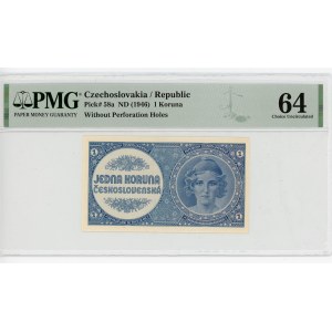 Czechoslovakia 1 Koruna 1946 (ND) PMG 64